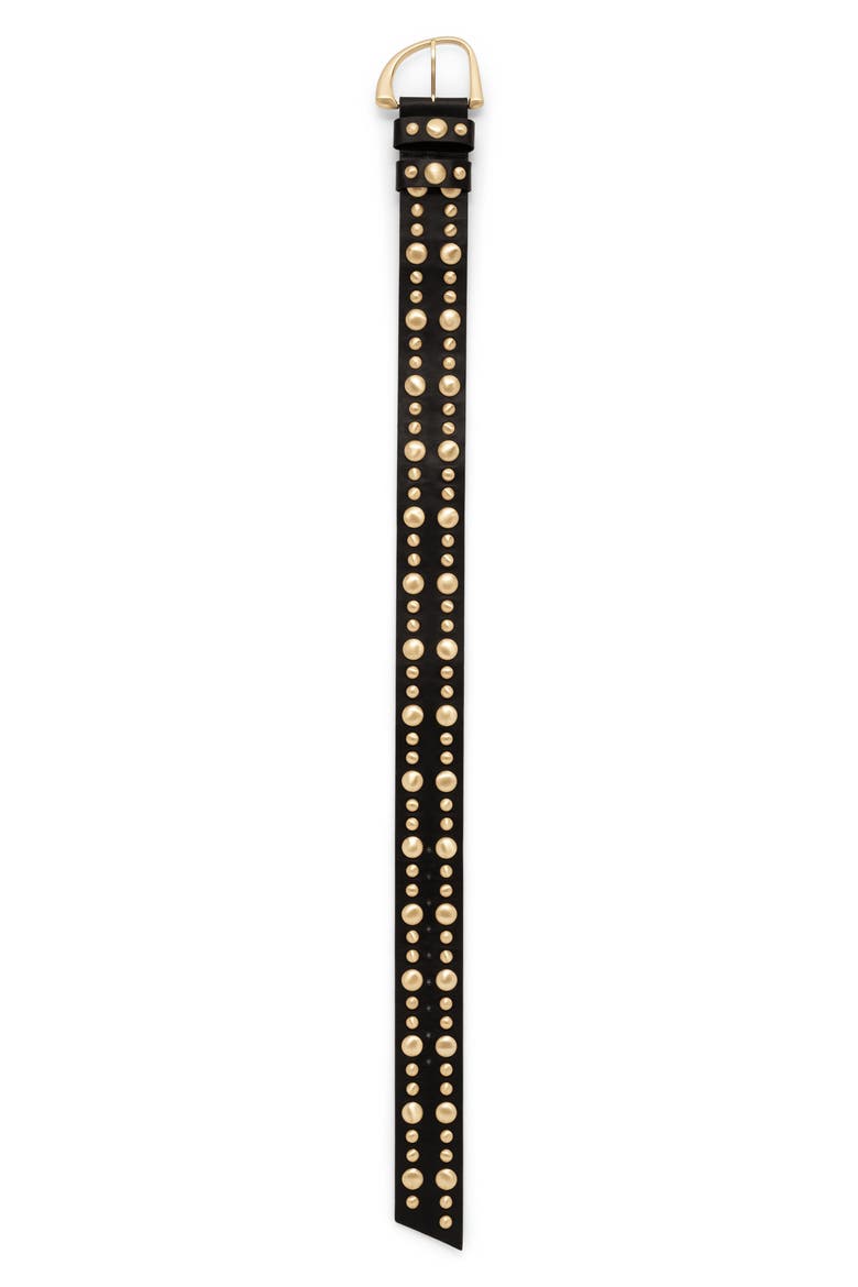 Zoe Studded Leather Belt, Alternate, color, BLACK