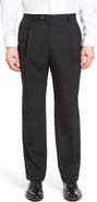 Berle Lightweight Plain Weave Pleated Classic Fit Trousers