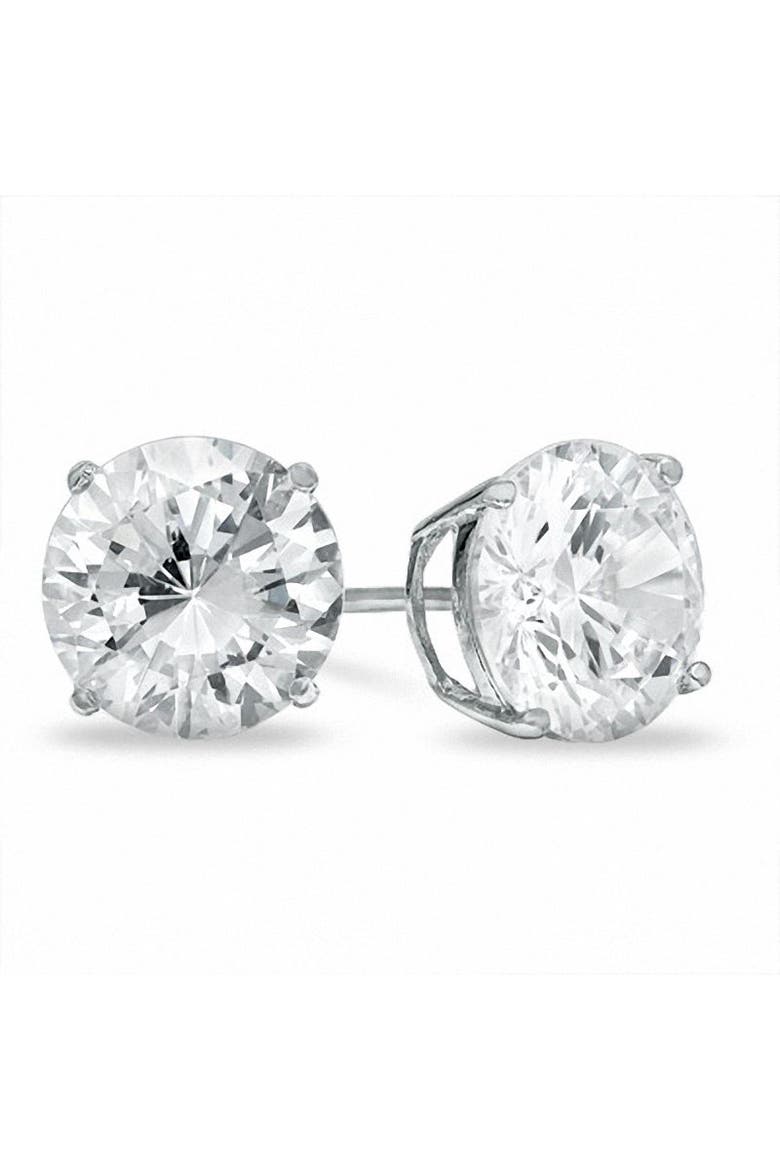 Sterling Silver Large Round Studs, Main, color, Silver