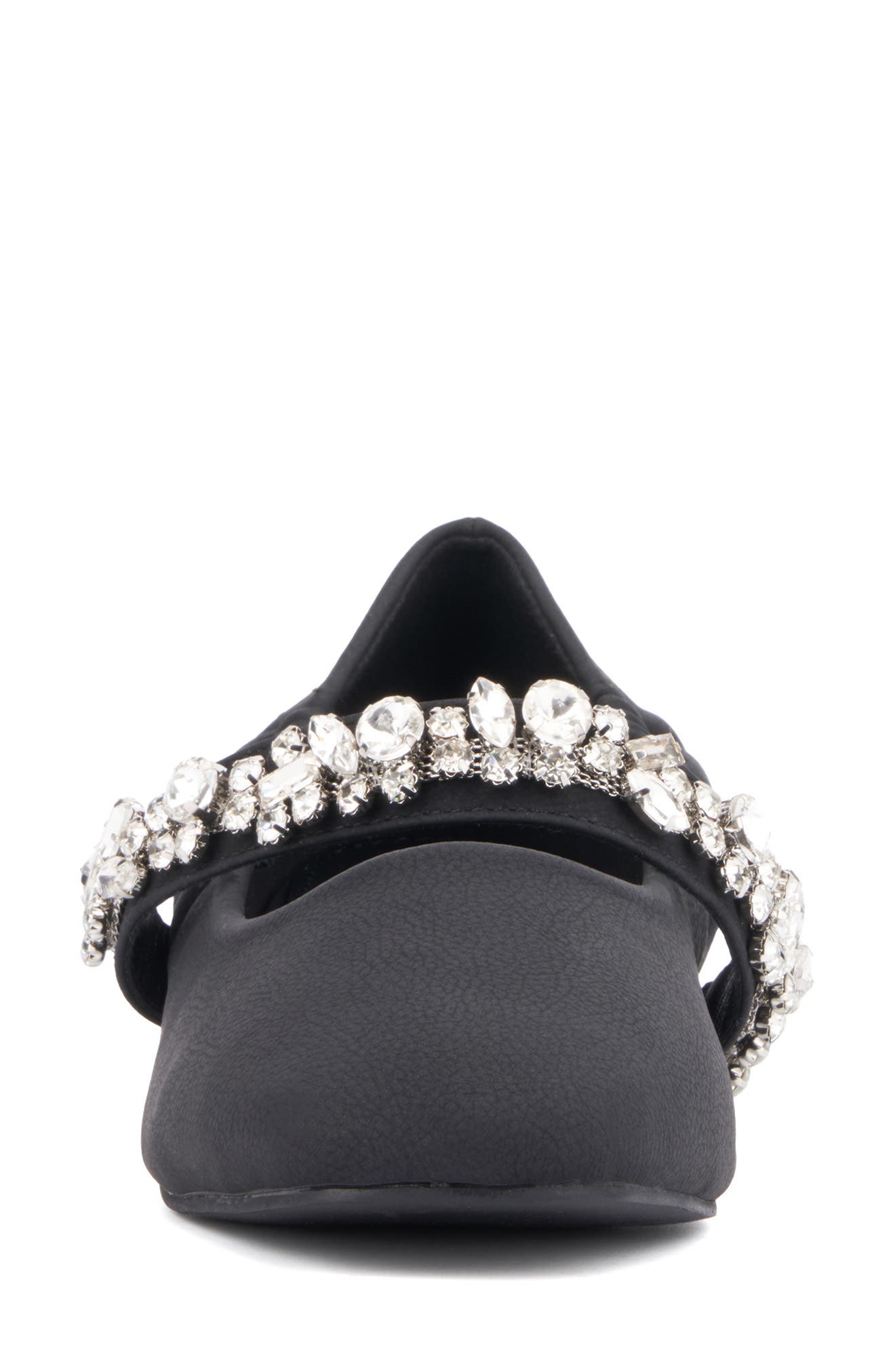 NEW YORK AND COMPANY Paxley Crystal Strap Flat, Alternate, color, Black