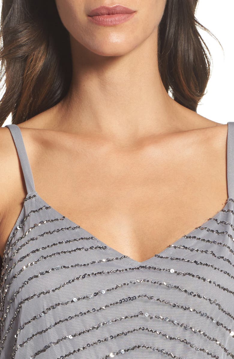 Adrianna Papell Embellished Blouson Gown, Alternate, color, 