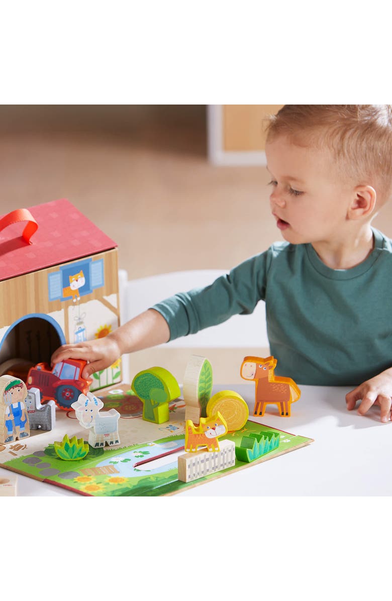 HABA Play World at The Farm Play Set - Barn and Animal Farm Toys for Toddlers 1-3, Toddler Learning Toys, Preschool Animal Figurines, Made in Germany, Alternate, color, Multi