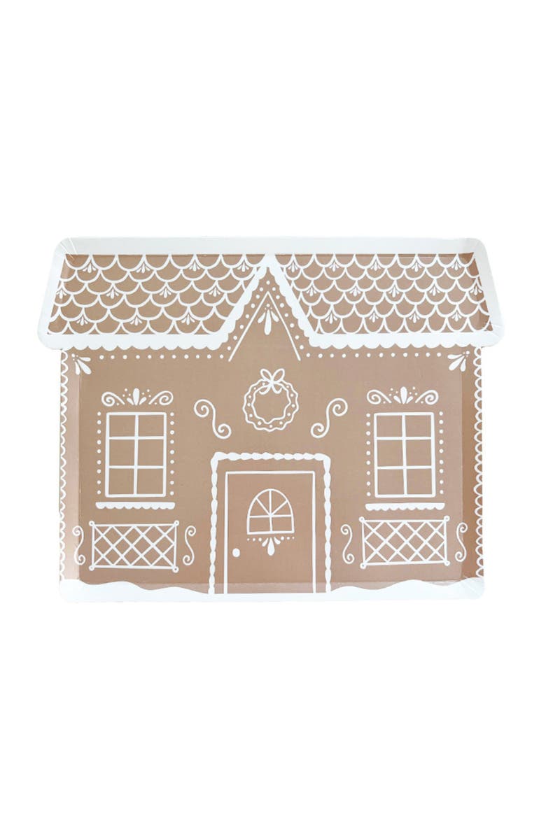 Daydream Society Baking Spirits Bright Gingerbread House Christmas Large Plates in Brown, Main, color, Assorted Pre-Pack