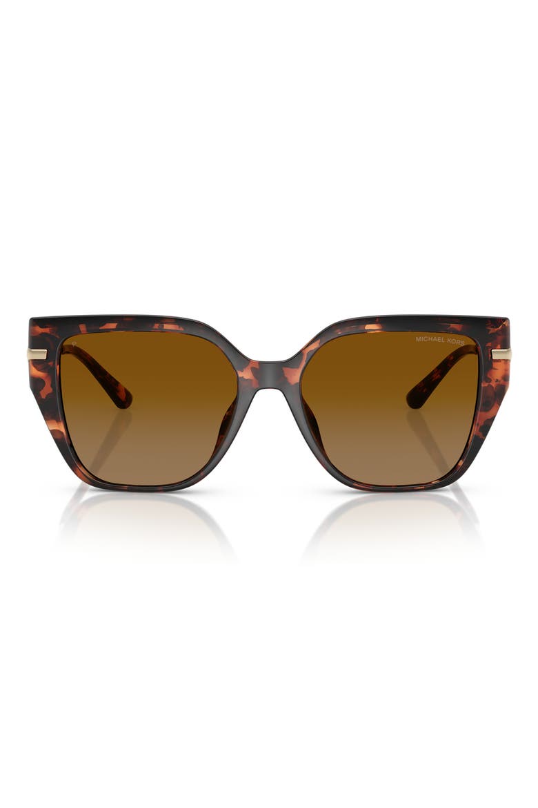 St. Barth's 54mm Polarized Square Sunglasses, Main, color, LUGGAGE TORTOISE/ BROWN POLAR