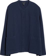 Eileen Fisher Seersucker Shirt Jacket