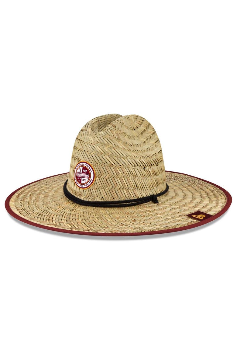 Men's New Era Natural Washington Commanders 2022 NFL Training Camp Official Straw Lifeguard Hat, Main, color, Natural