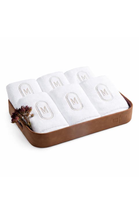 Set of 6 Monogram Fingertip Towels
