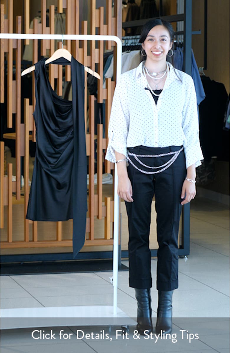 Nadia Asymmetric Drape Bias-Cut Satin Minidress, sales video thumbnail