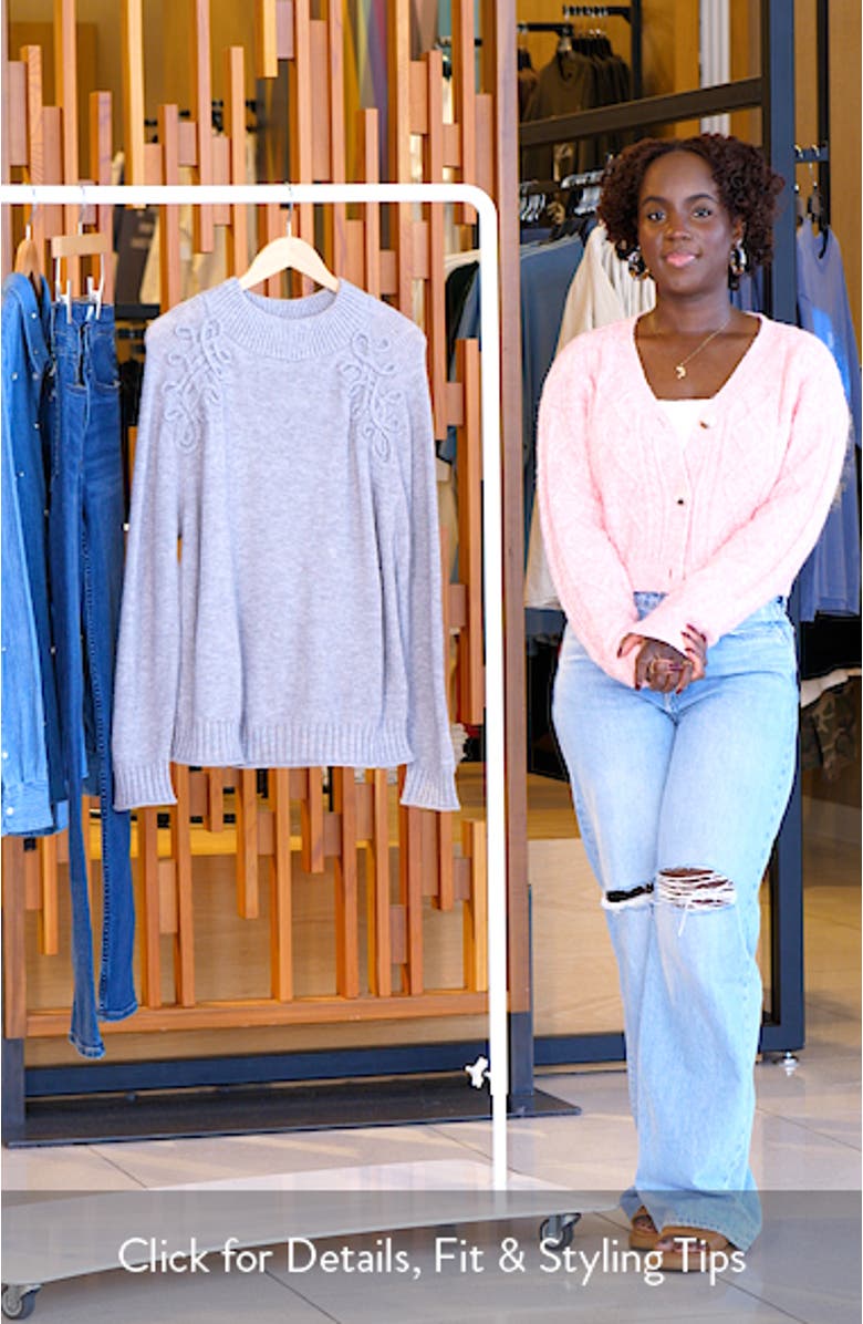 Soutache Mock Neck Sweater, sales video thumbnail