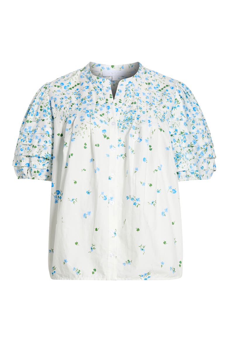 Miley Floral Court Button Up Shirt, Alternate, color, WHITE BLUES