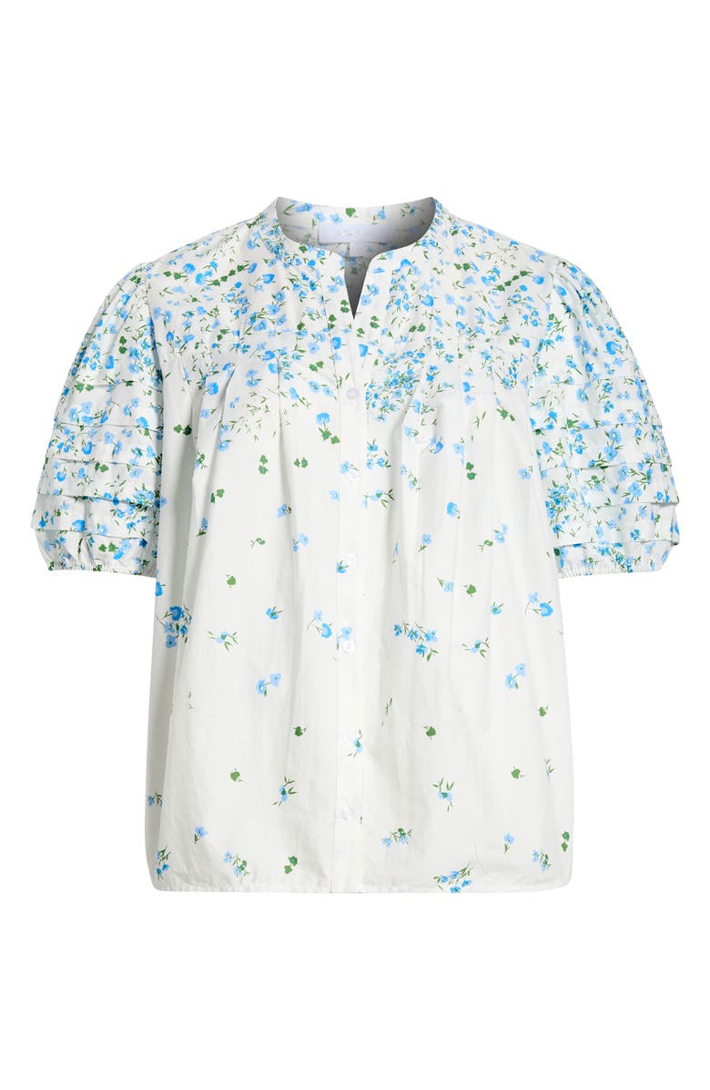 SUGARLIPS Miley Floral Court Button Up Shirt, Alternate, color, White Blues