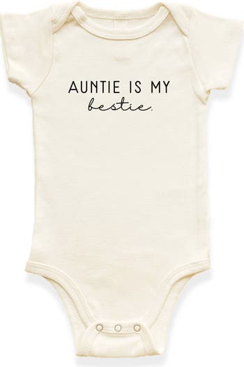 Auntie is my bestie Organic Baby Bodysuit