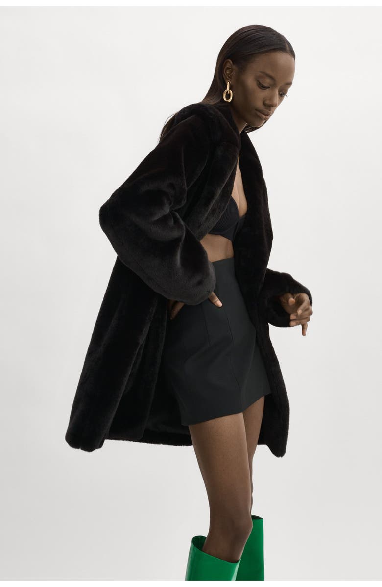 LAMARQUE Linnea | Faux Fur Coat, Alternate, color, Black