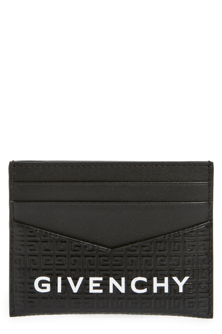 4G-Motif Leather Card Case, Main, color, BLACK