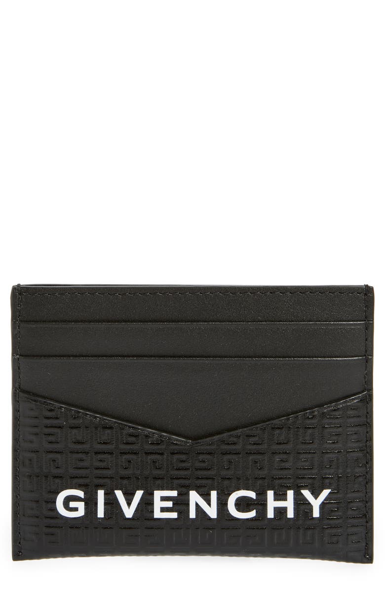 Givenchy 4G-Motif Leather Card Case, Main, color, Black