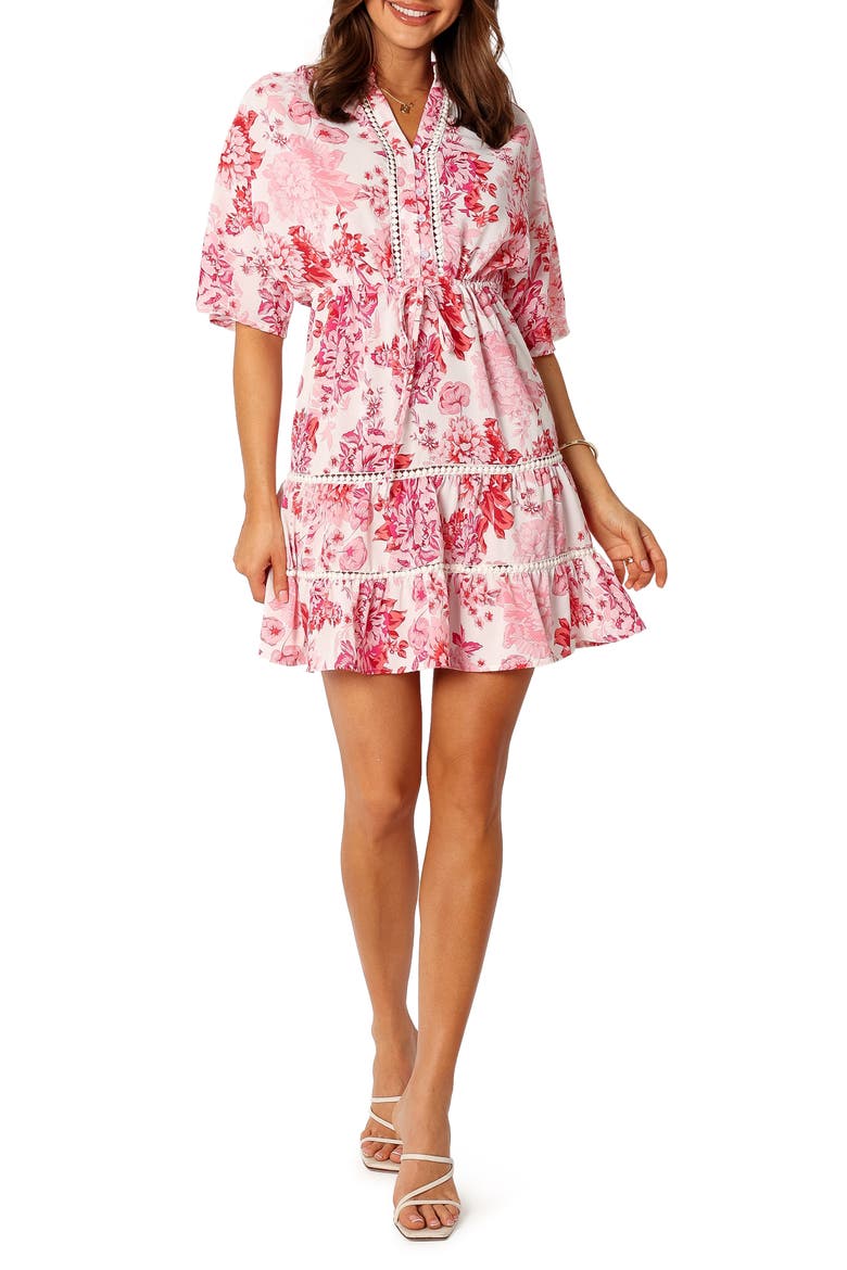 Sienna Floral Minidress, Main, color, PINK