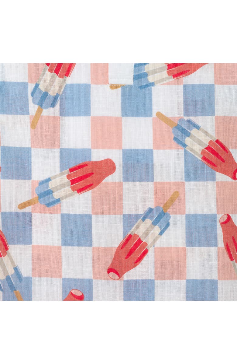 Andy & Evan Print Sleeveless Romper & Bucket Hat Set, Alternate, color, White