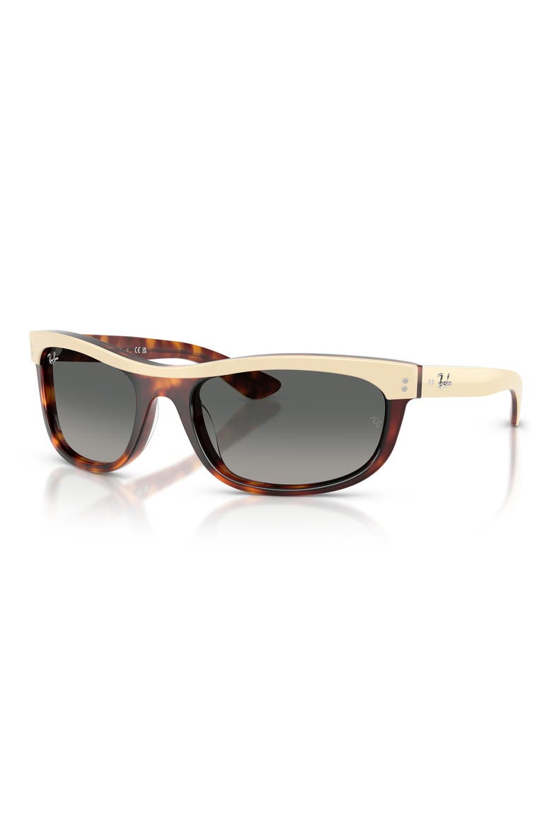 62mm Balorama Gradient Rectangle Sunglasses, Alternate, color, BEIGE ON HAVANA