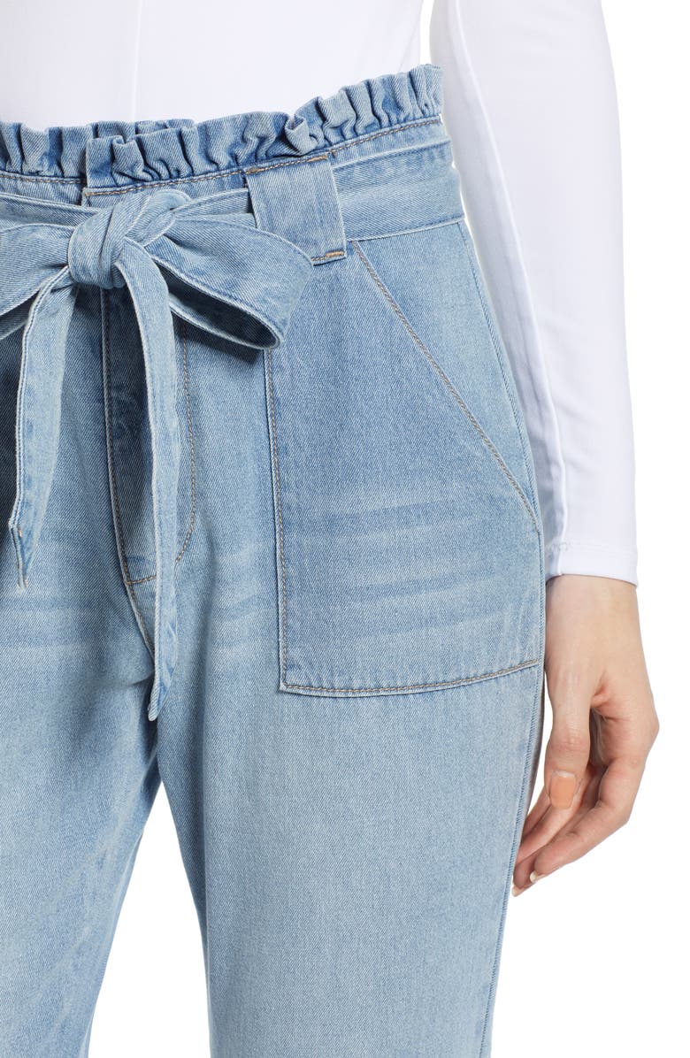 Tinsel Belted Paperbag Waist Jeans, Alternate, color,