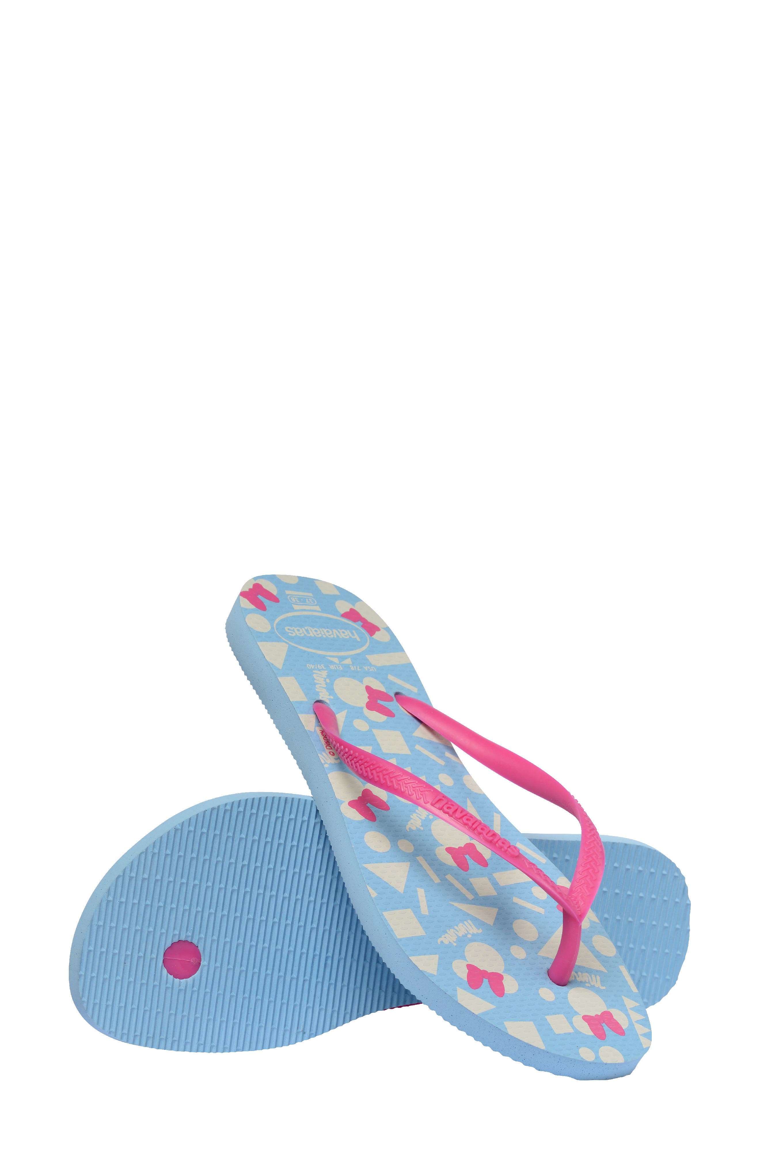 x Disney Slim Flip Flop, Alternate, color, BLUE/ PINK