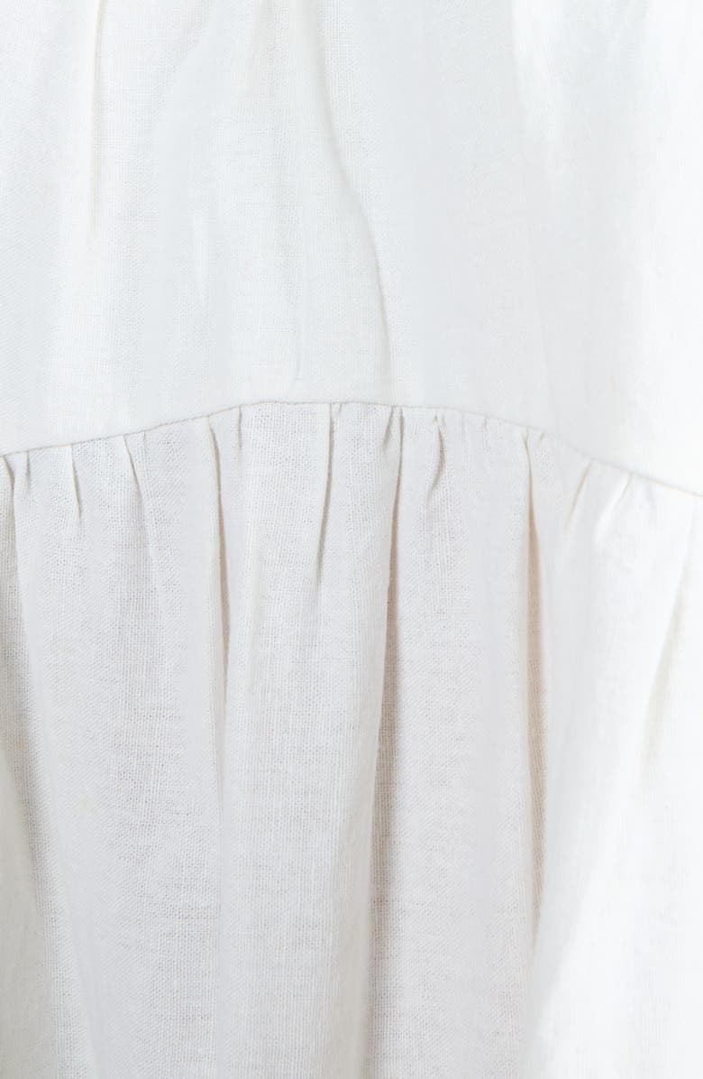 Viens Avec Moi Linen Blend Babydoll Mini Sundress, Alternate, color, White