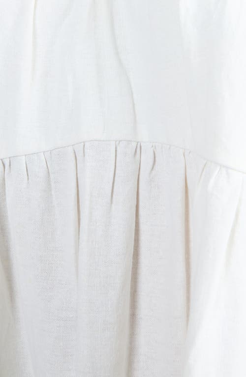 Viens Avec Moi Linen Blend Babydoll Mini Sundress In White