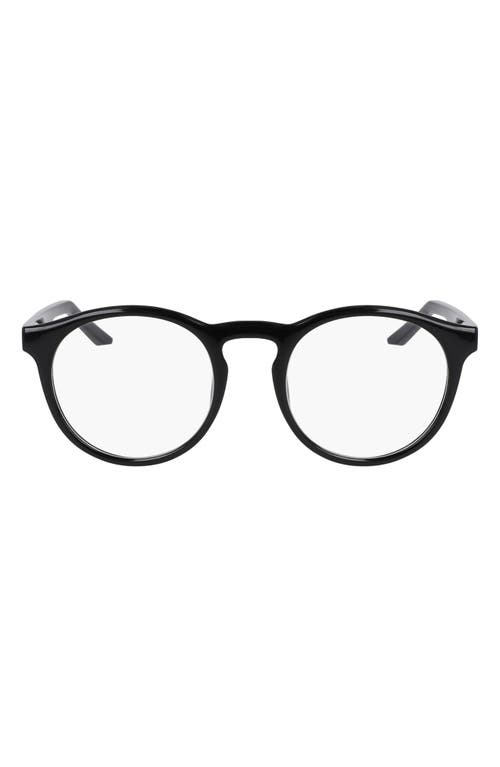 Nike Swerve 51mm Round Blue Light Blocking Reading Glasses In Black