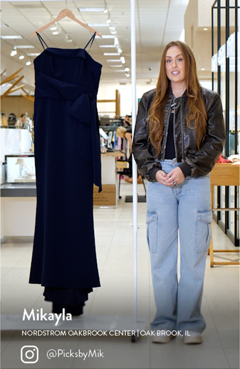 Bow Strapless Scuba Knit Gown, sales video thumbnail