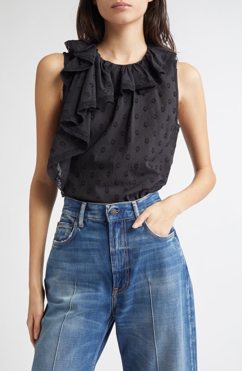 Ulla Johnson Thalia Ruffle Sleeveless Top, Main, color, 