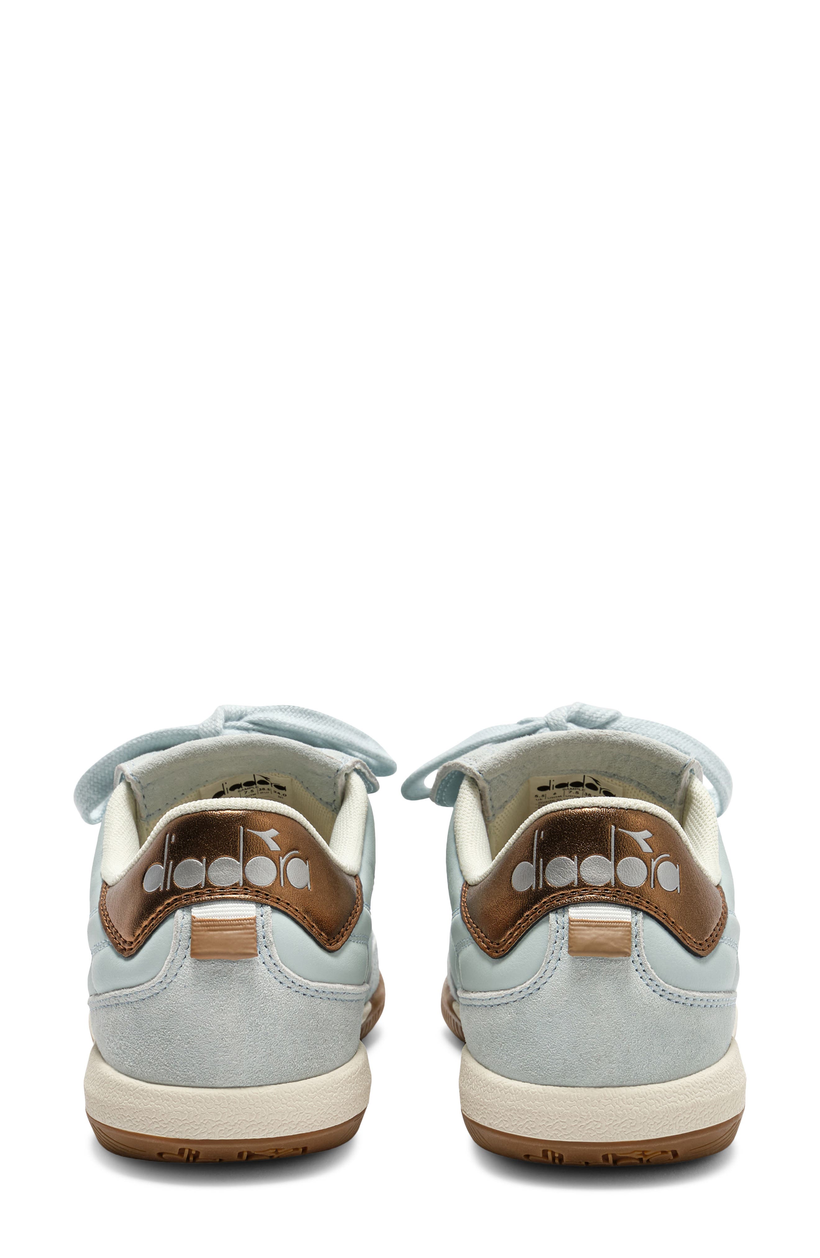 Diadora Gold Indoor Leather Sneakers, Alternate, color, Wan Blue