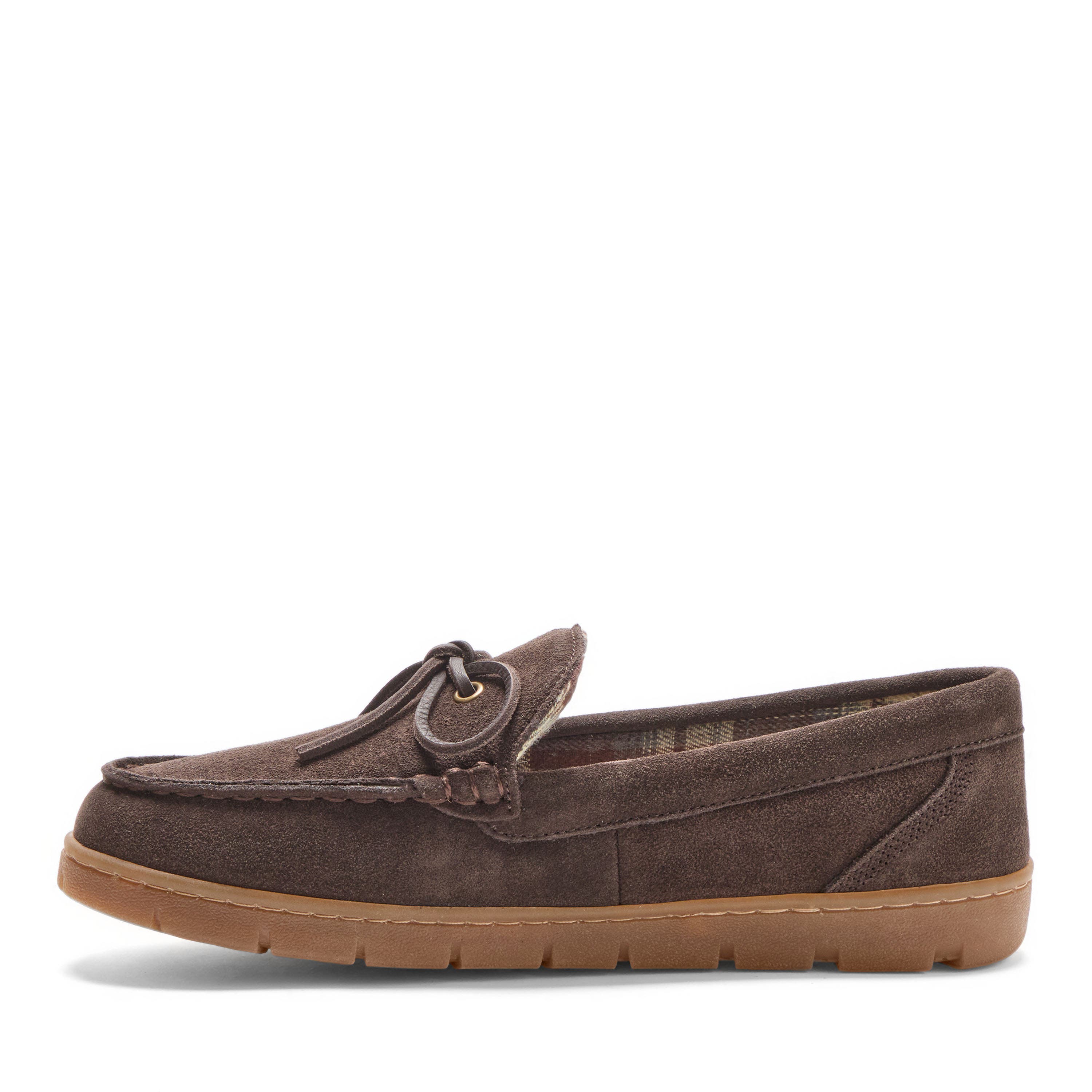 Genuine Suede Core 1-Eye Moc Slippers, Alternate, color, Dark Chocolate
