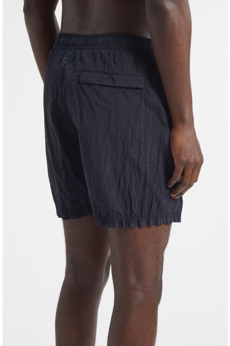Compass Logo Patch Nylon Swim Trunks, Alternate, color, V0020 NAVY BLUE