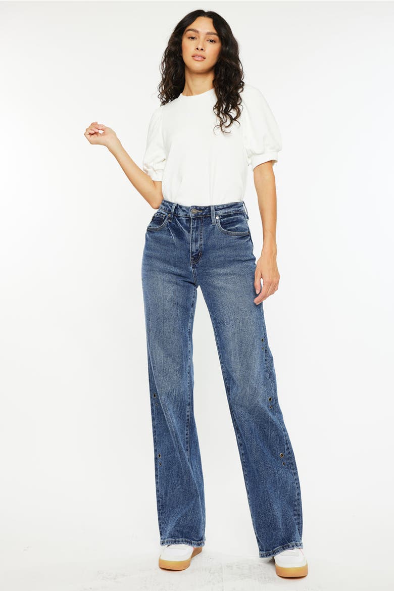 Hailey High Rise 90's Flare Jeans, Alternate, color, Dark Wash
