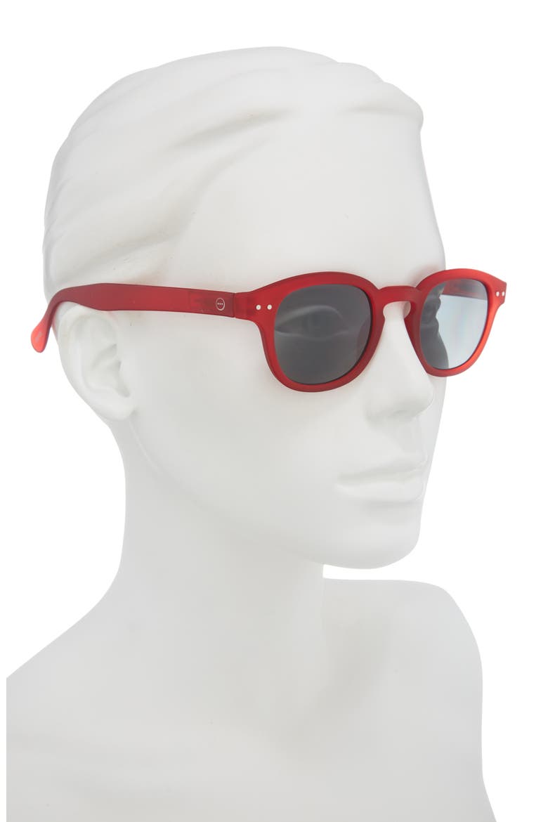 Round Sunglasses, Alternate, color, RED