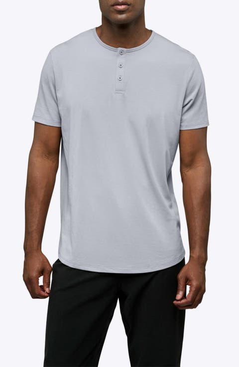 AO Curved Hem Short Sleeve Henley
