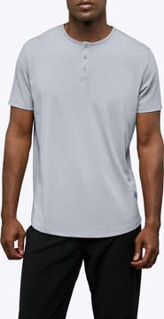 Cuts AO Curved Hem Short Sleeve Henley