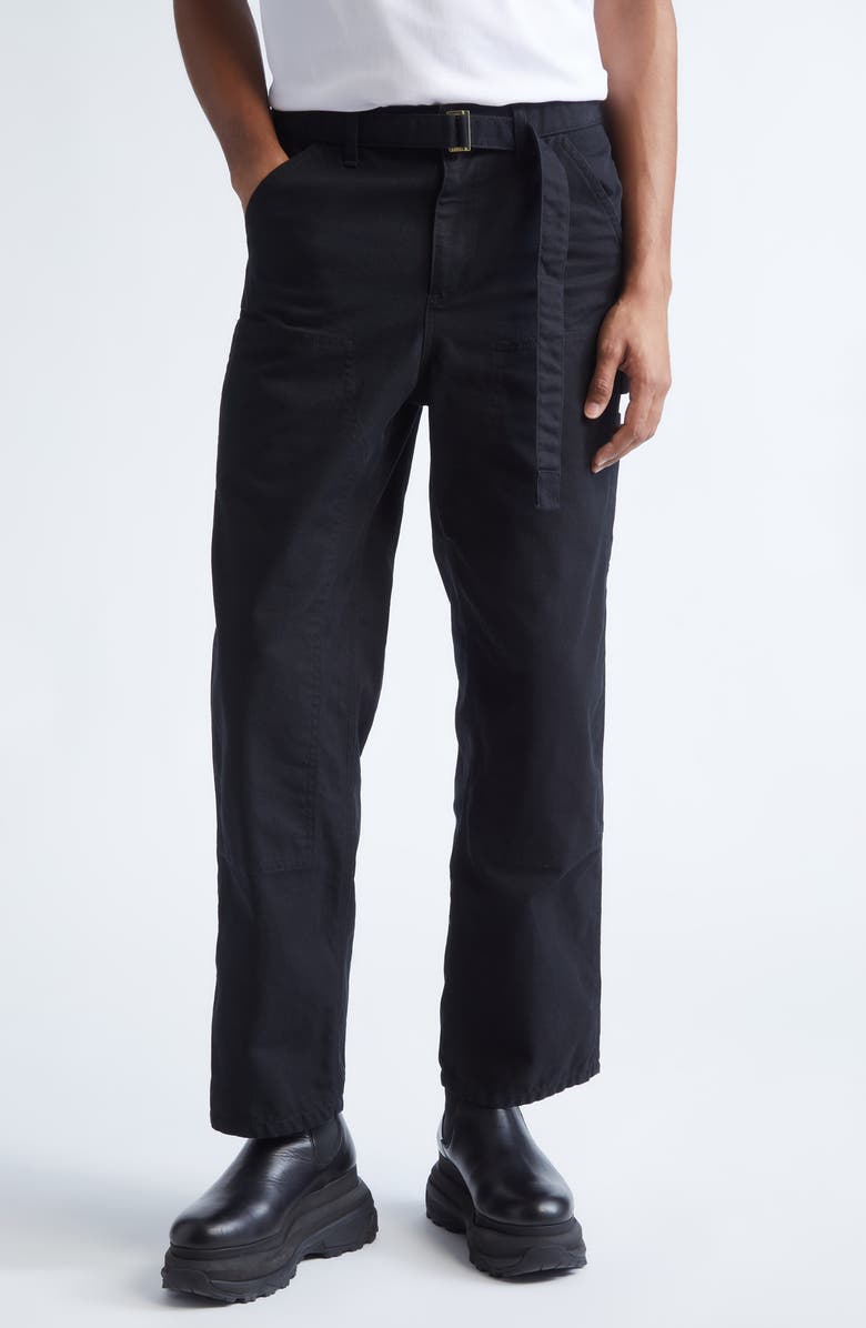 Sacai Carhartt WIP Duck Canvas Carpenter Pants, Main, color, Black
