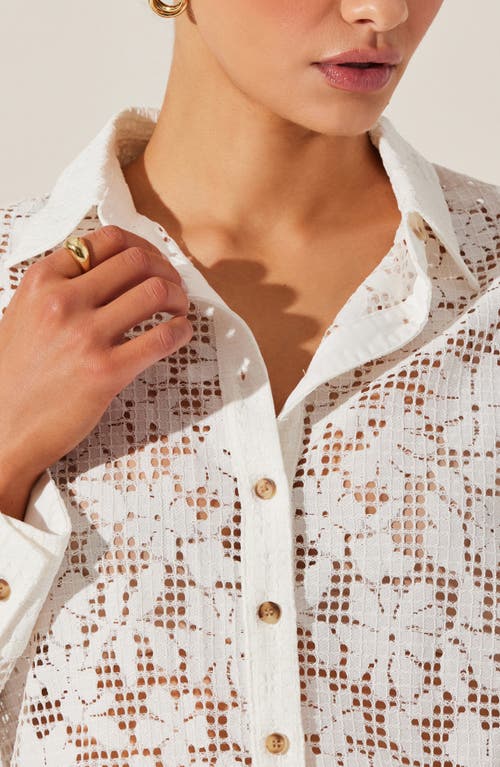 ASTR ASTR THE LABEL TISA FLORAL LACE BUTTON-UP SHIRT