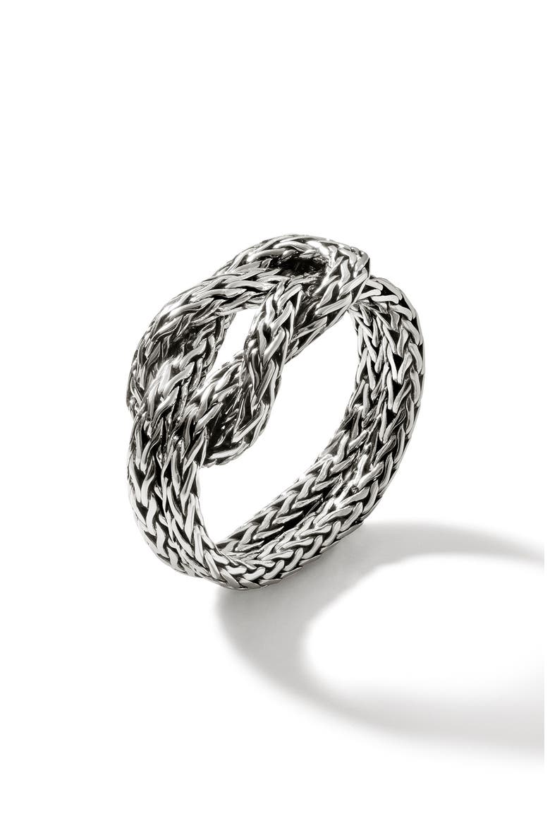 Love Knot Chain Ring, Alternate, color, SILVER