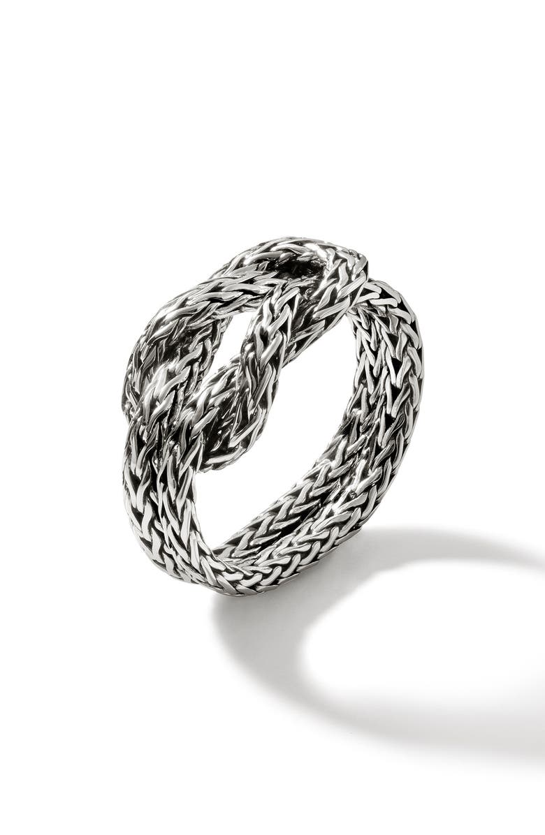 John Hardy Love Knot Chain Ring, Alternate, color, Silver