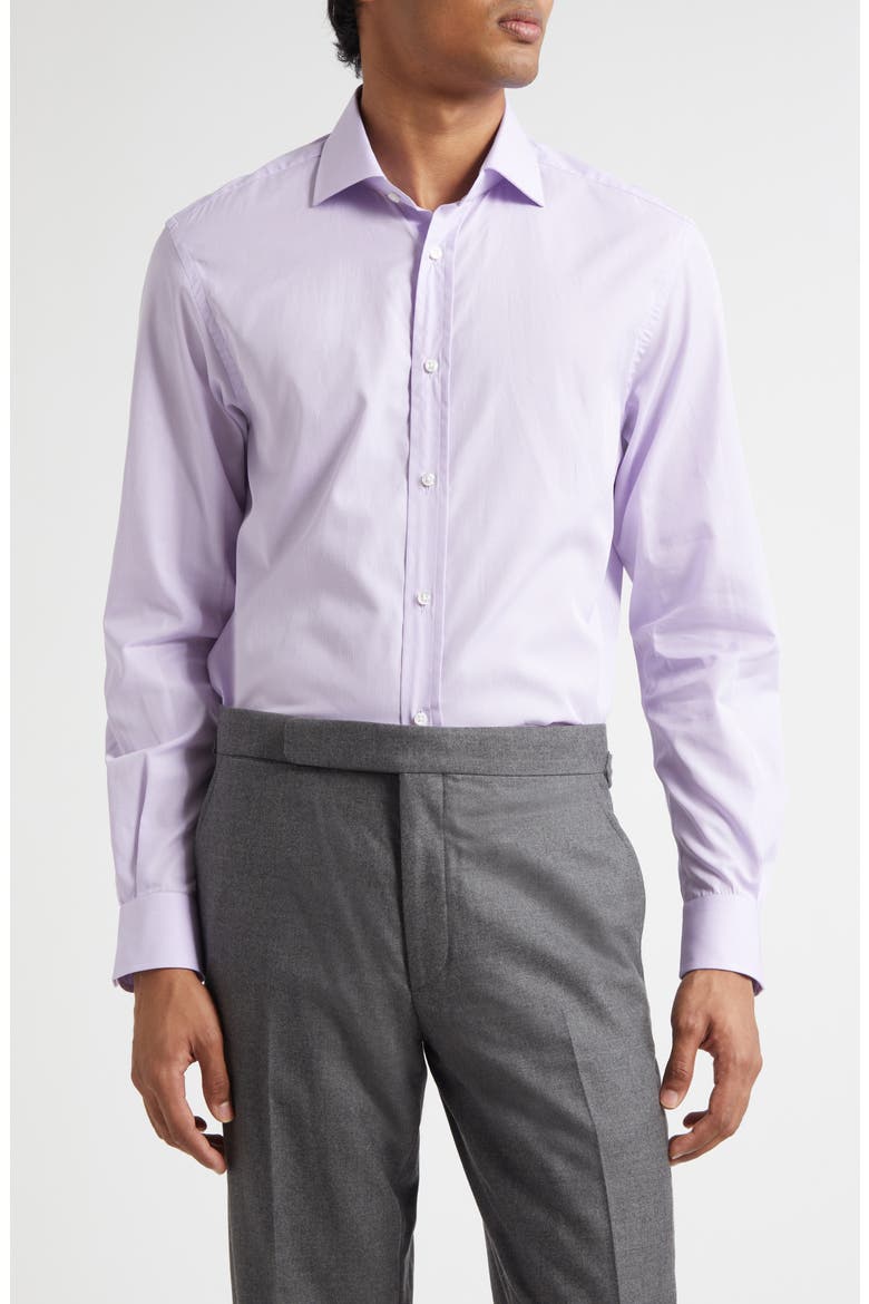Aston Lavender Cotton Button-Up Shirt, Main, color, LAVENDER