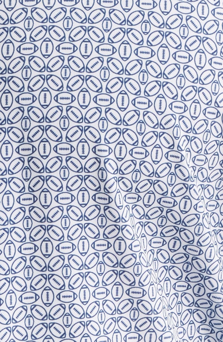 Johnston & Murphy XC+<sup>™</sup> Football Print Performance Button-Down Shirt, Alternate, color, Navy