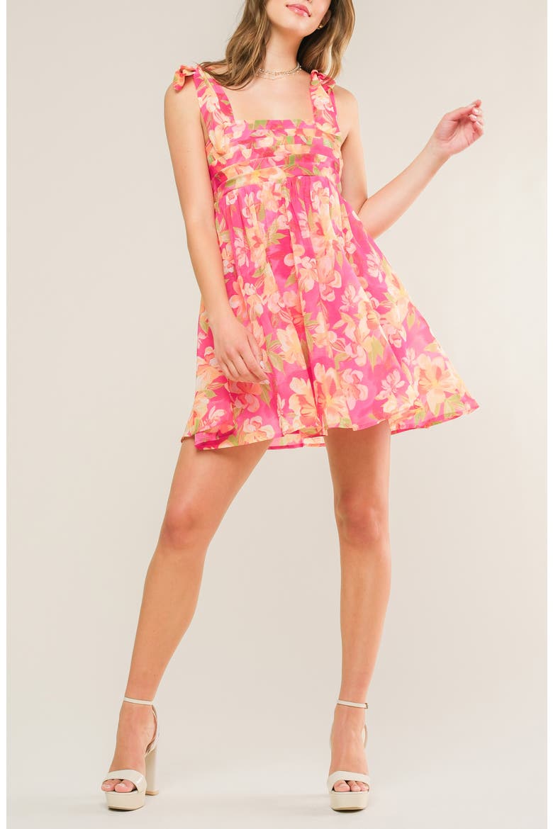 Print Minidress, Main, color, FUCHSIA