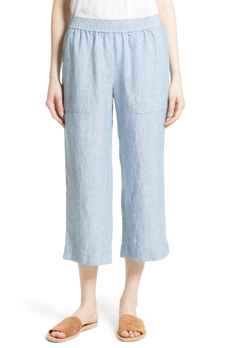 Joie Azelie Linen Crop Pants, Main, color, 
