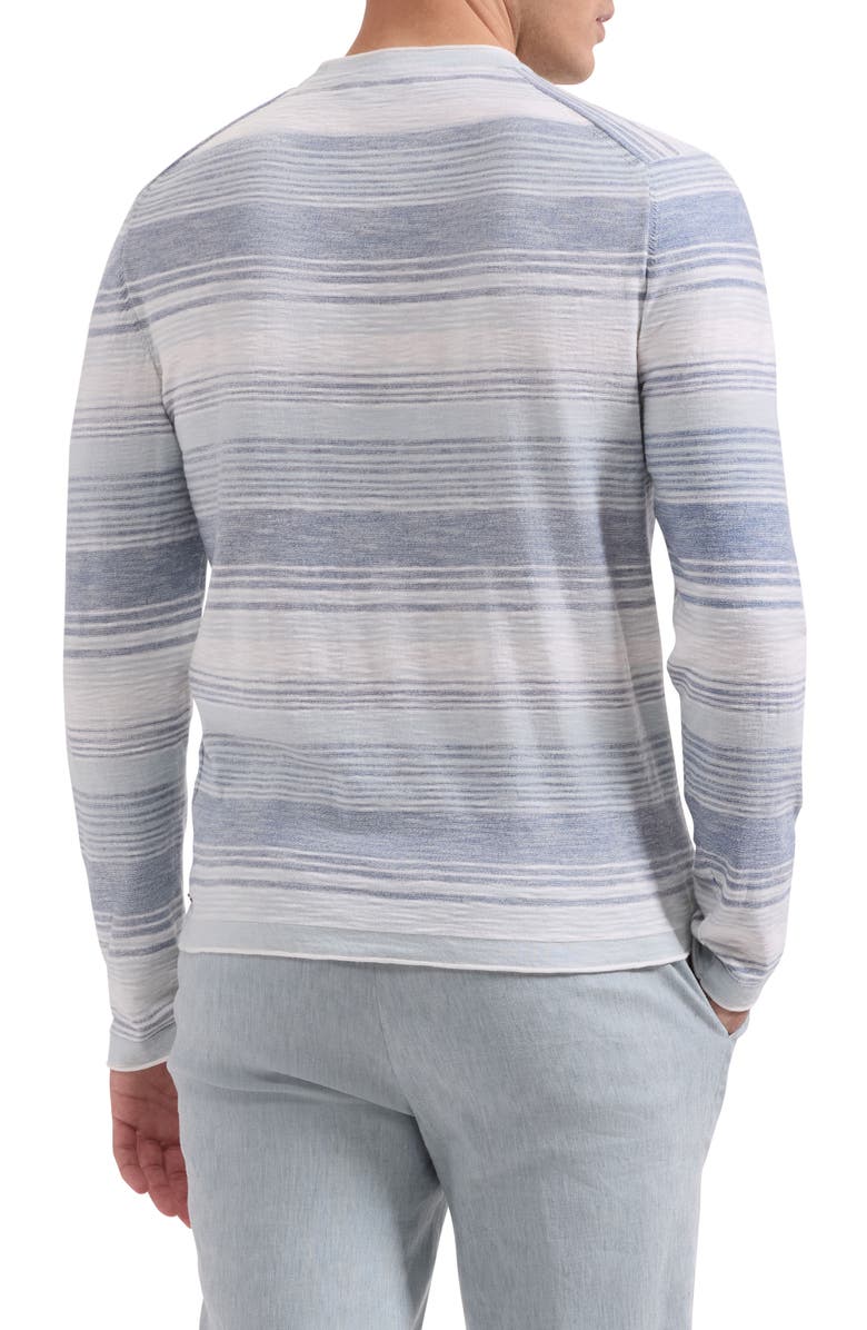 Bugatchi Stripe Cotton Crewneck Sweater, Alternate, color, Cobalt