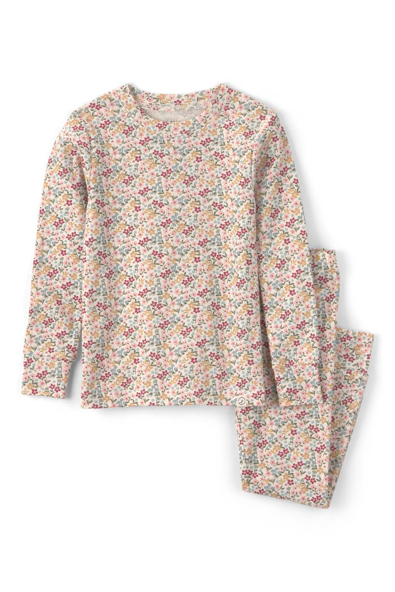 Kids' Print Fitted Organic Cotton Two-Piece Pajamas, Main, color, LP MULTI FLORAL
