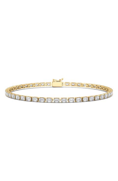 Emerald Cut Lab Created Diamond Tennis Bracelet