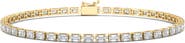 HauteCarat Emerald Cut Lab Created Diamond Tennis Bracelet