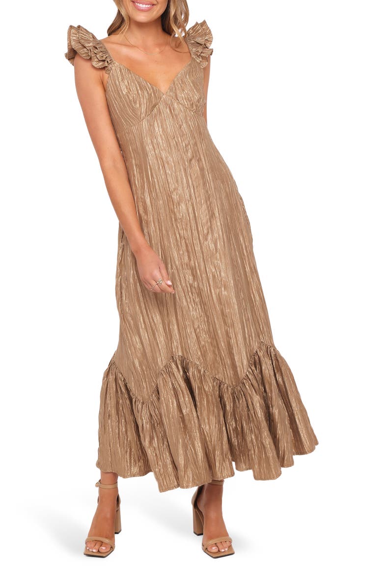 Romola Midi Dress, Main, color, BRONZE