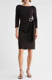 Sashed Sheath Dress